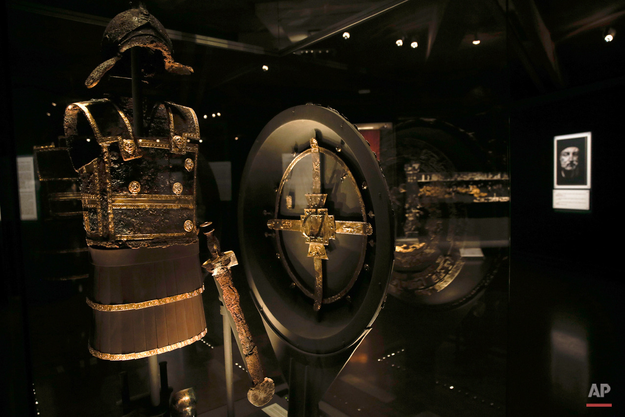 Armour and weaponry of Phillip II of Macedonia, father of Alexander The Great. Dated between 382-336BC.jpg