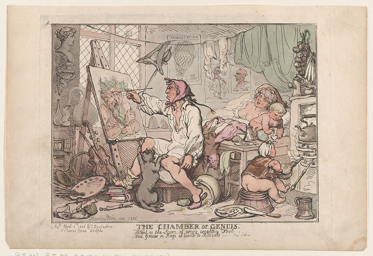 Thomas Rowlandson. The Chamber of Genius, Aril 2, 1806.jpg