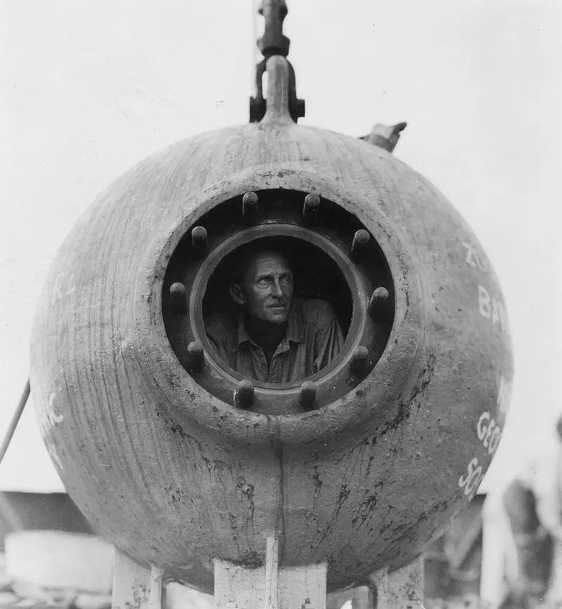 American naturalist William Beebe in 1930 in the first Bathysphere.jpg