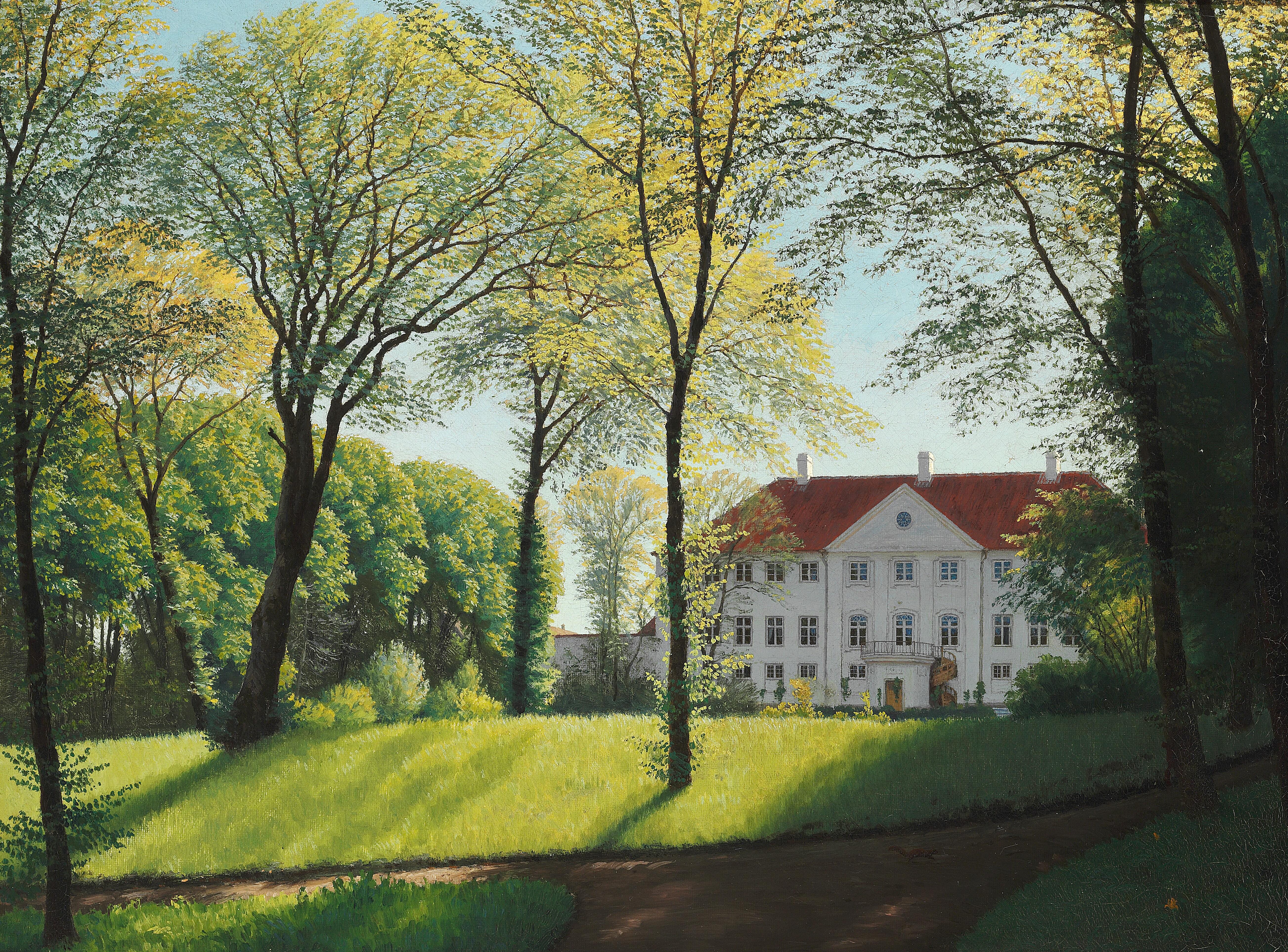 Niels Skovgaard - Summer Day in the Park; a Danish Manor (1882).jpg