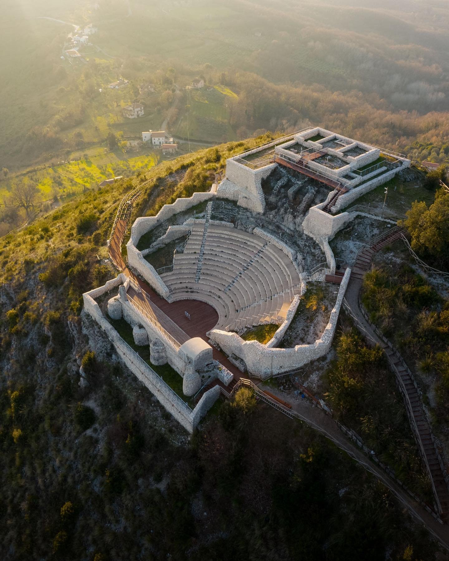 A Roman temple-theater complex, Monte San Nicola, Italy. 4th century BCE.jpg