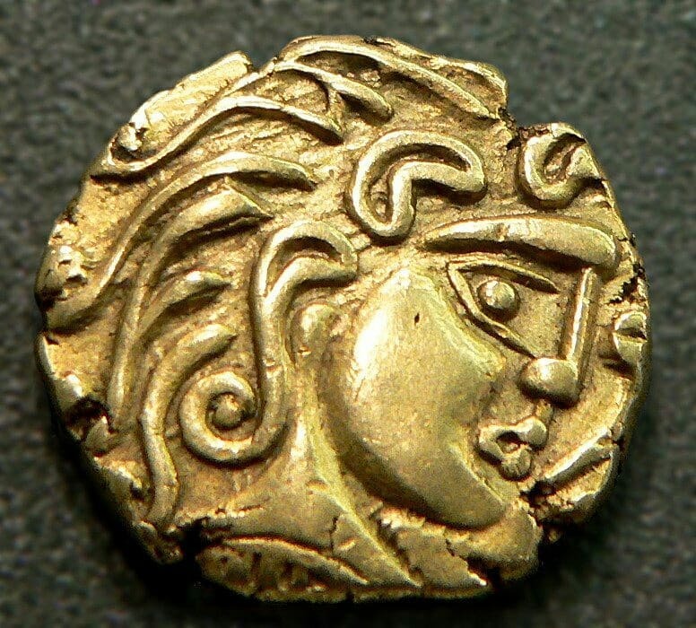 100 to 50 BCE Parisii tribe coin from Gaul (modern-day France).jpg