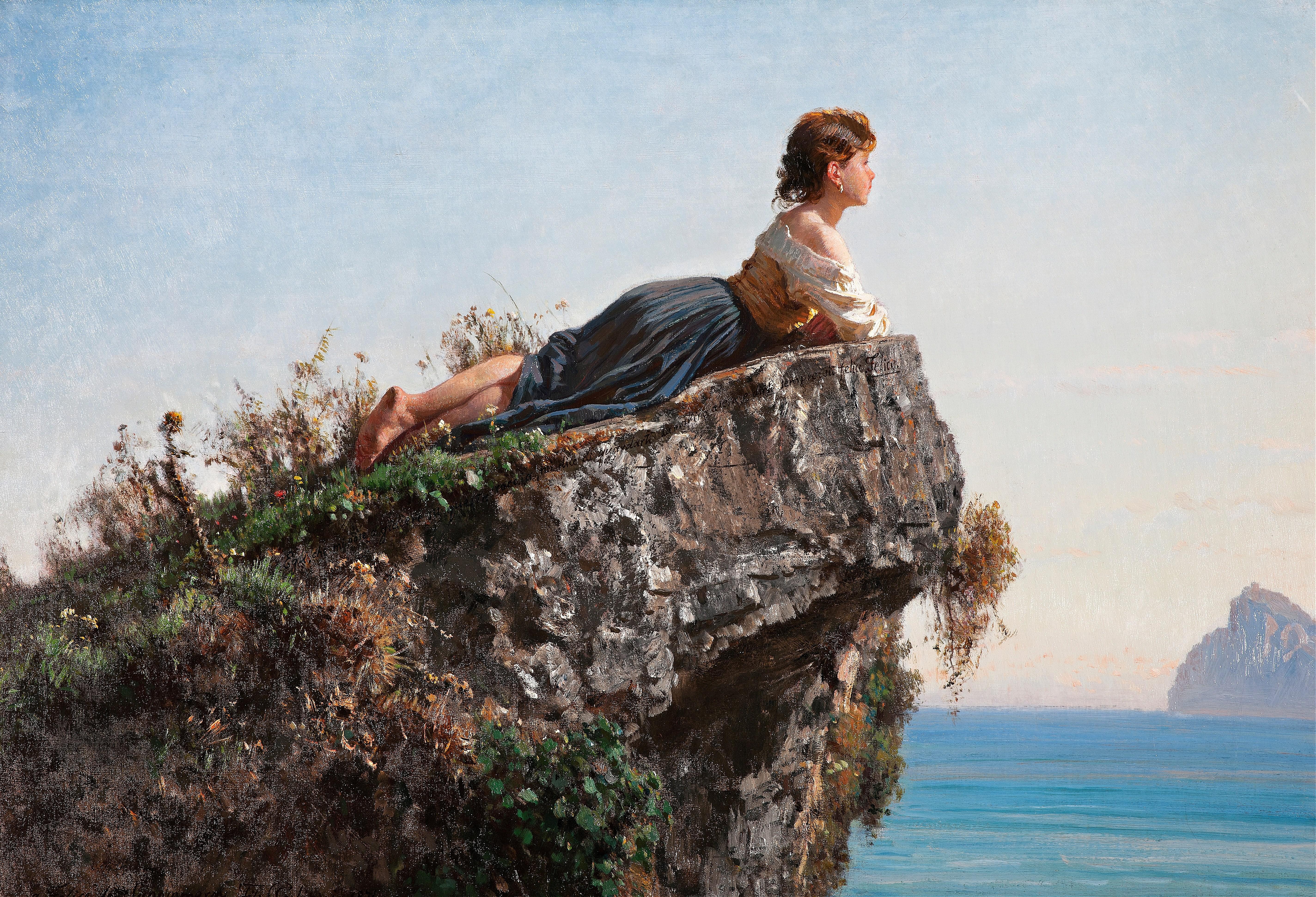 Filippo Palizzi - The Girl on the Rock in Sorrento (1871).jpg