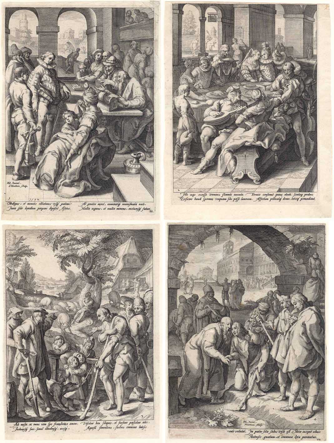 Jacob Matham. The Parable of the Prodigal Son, 1592, series of four engravings after Karel van Mander I.jpg