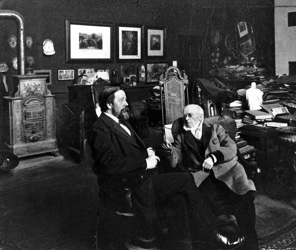 Anton von Werner in Adolph Menzels Atelier, Berlin 1895.jpg