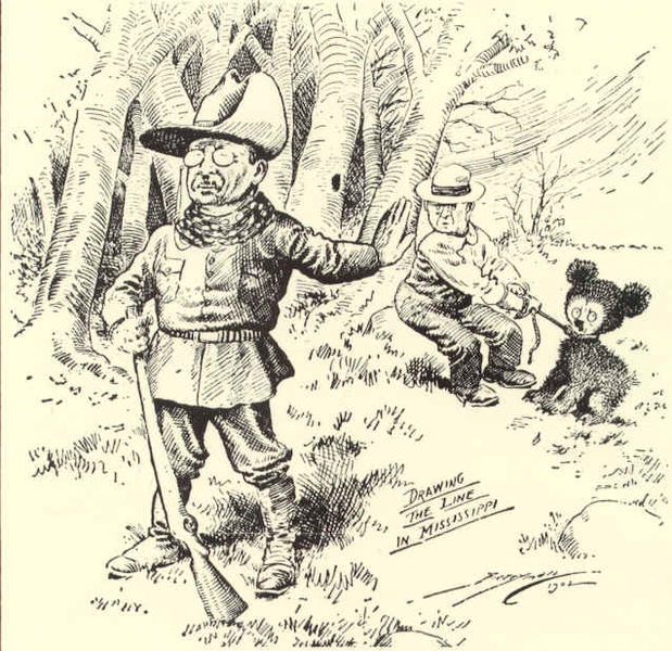 The 1902 cartoon in the Washington Post which was the inspiration behind the birth of the 'teddy bear'.jpg