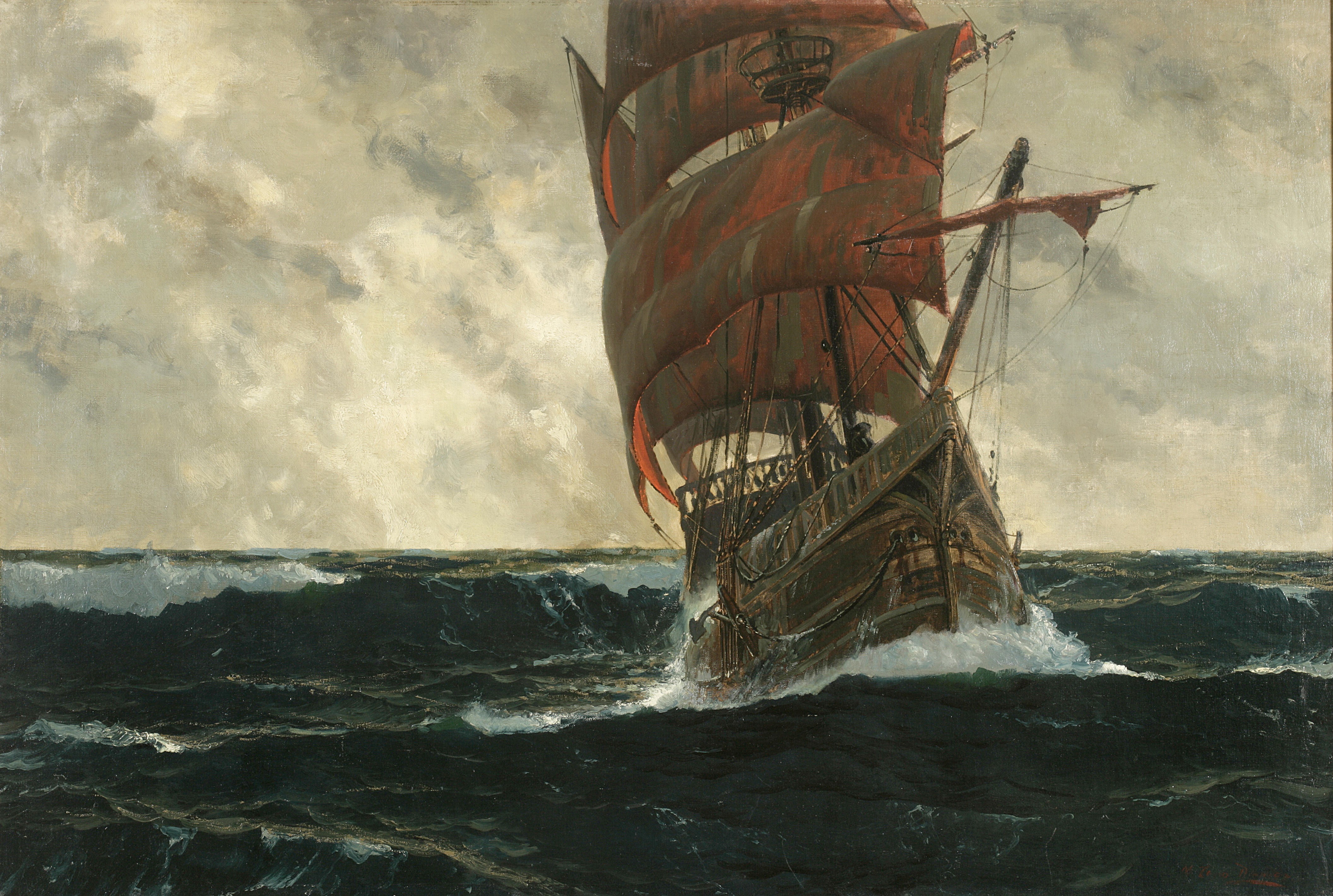 Michael Zeno Diemer (1867-1939) - The Santa Maria at sea.jpg