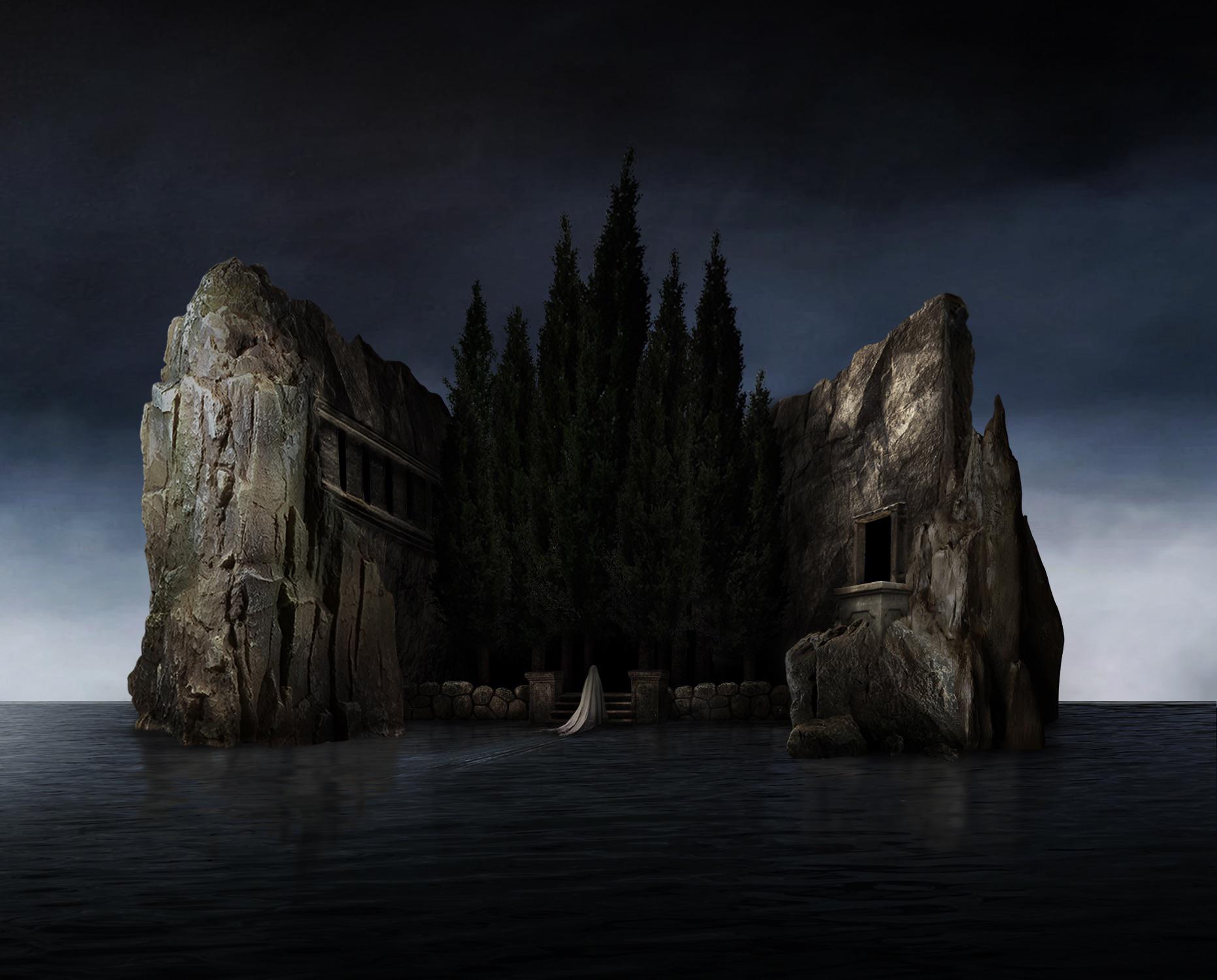 Recreation of Arnold Böcklin’s ‘Isle of the Dead’, Me, Digital, 2023.jpg