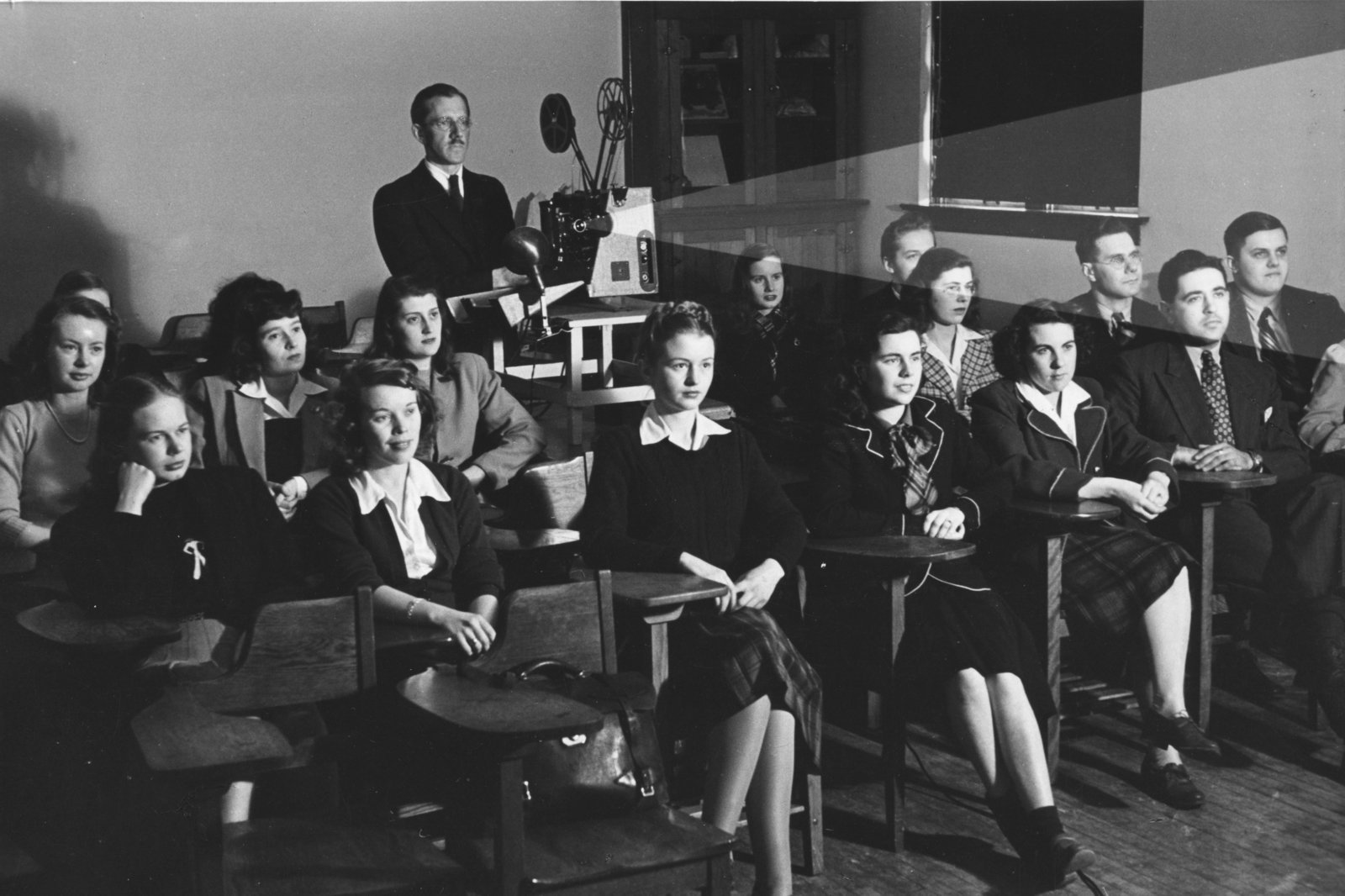 a film studies course at Waterloo College in the 1940s.jpg