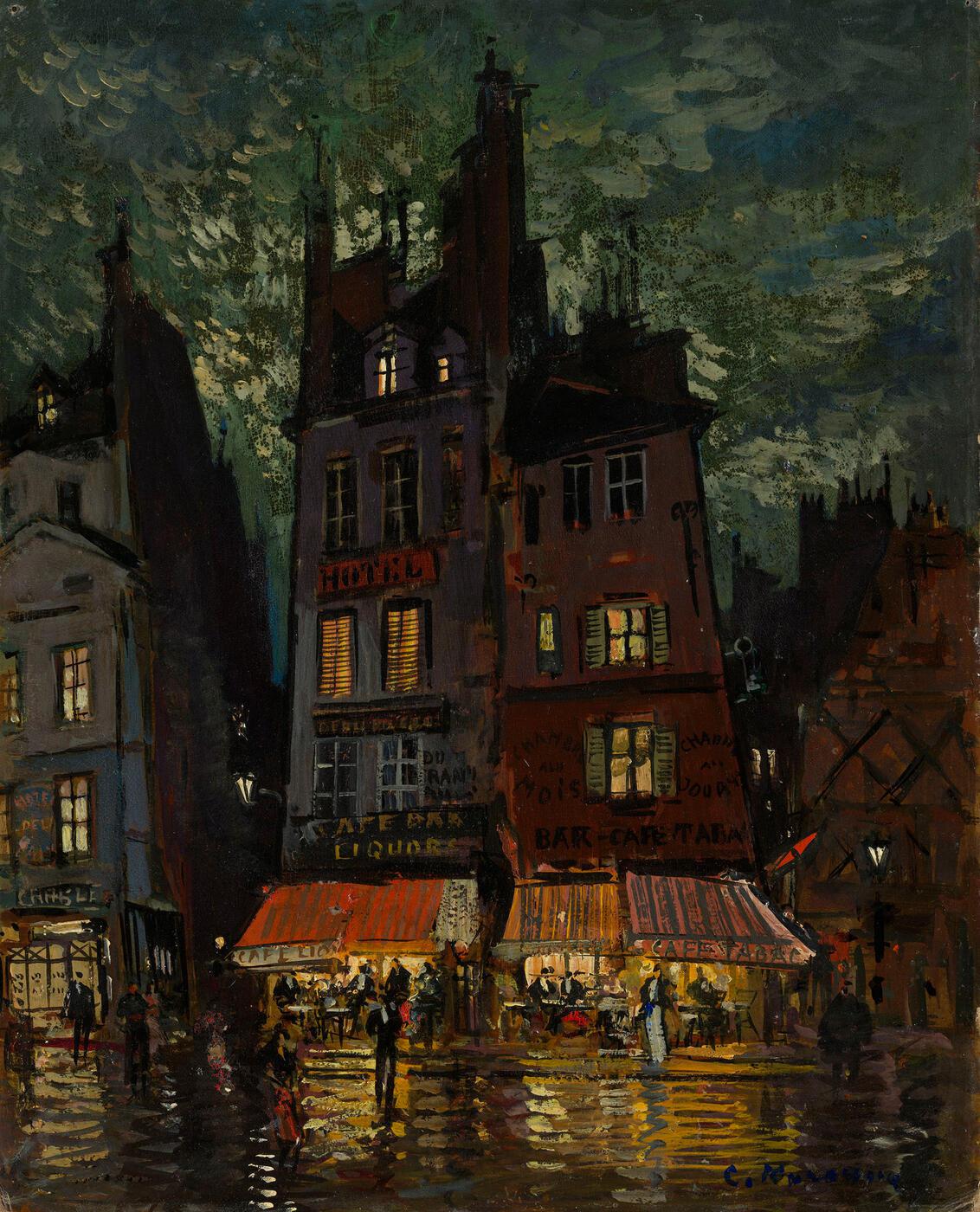 Nightlife on the Rue Venis, Paris. Konstantin Korovin, c. 1932.jpg