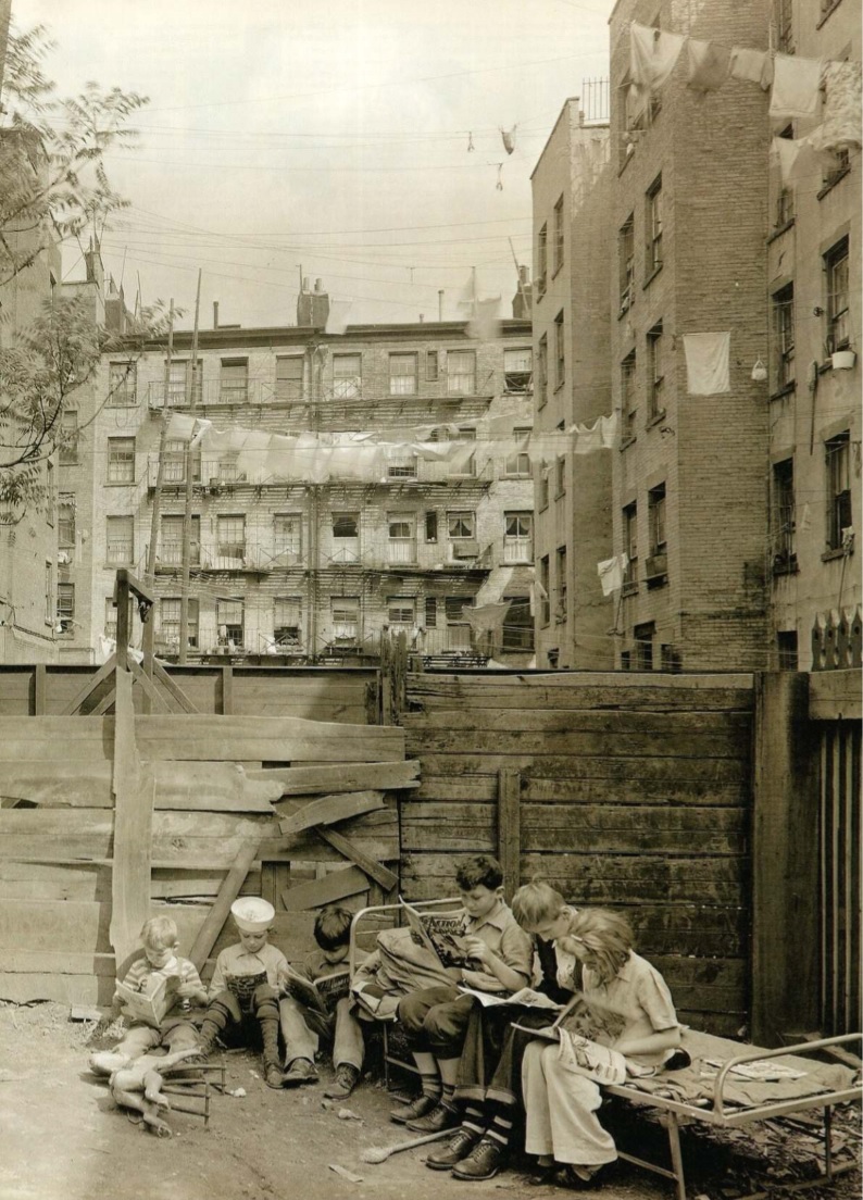 Neighborhood Kids in a Tenement Courtyard, Lower East Side, NY... May 1943.jpg