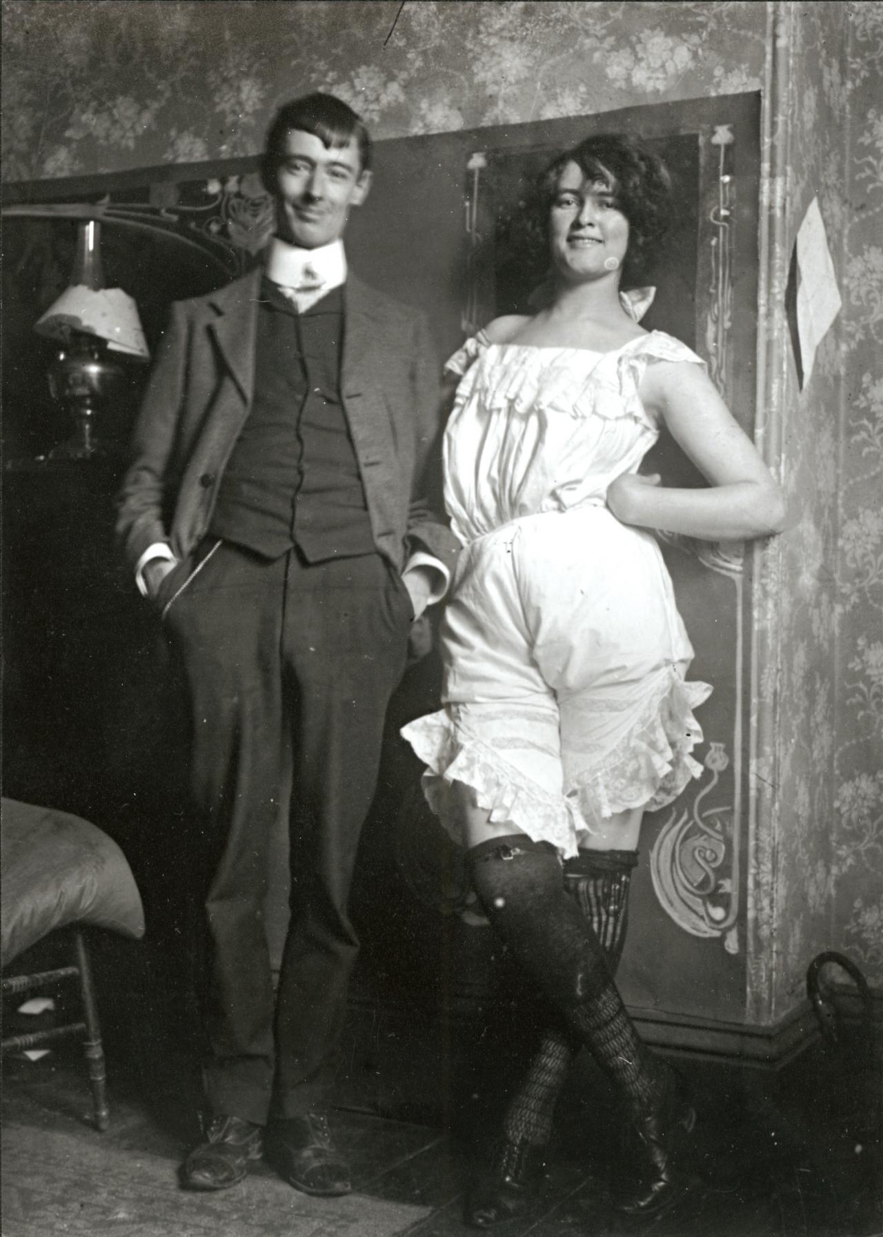 Norman Lindsay and Rose Soady, Bond Street studio 1909.jpg