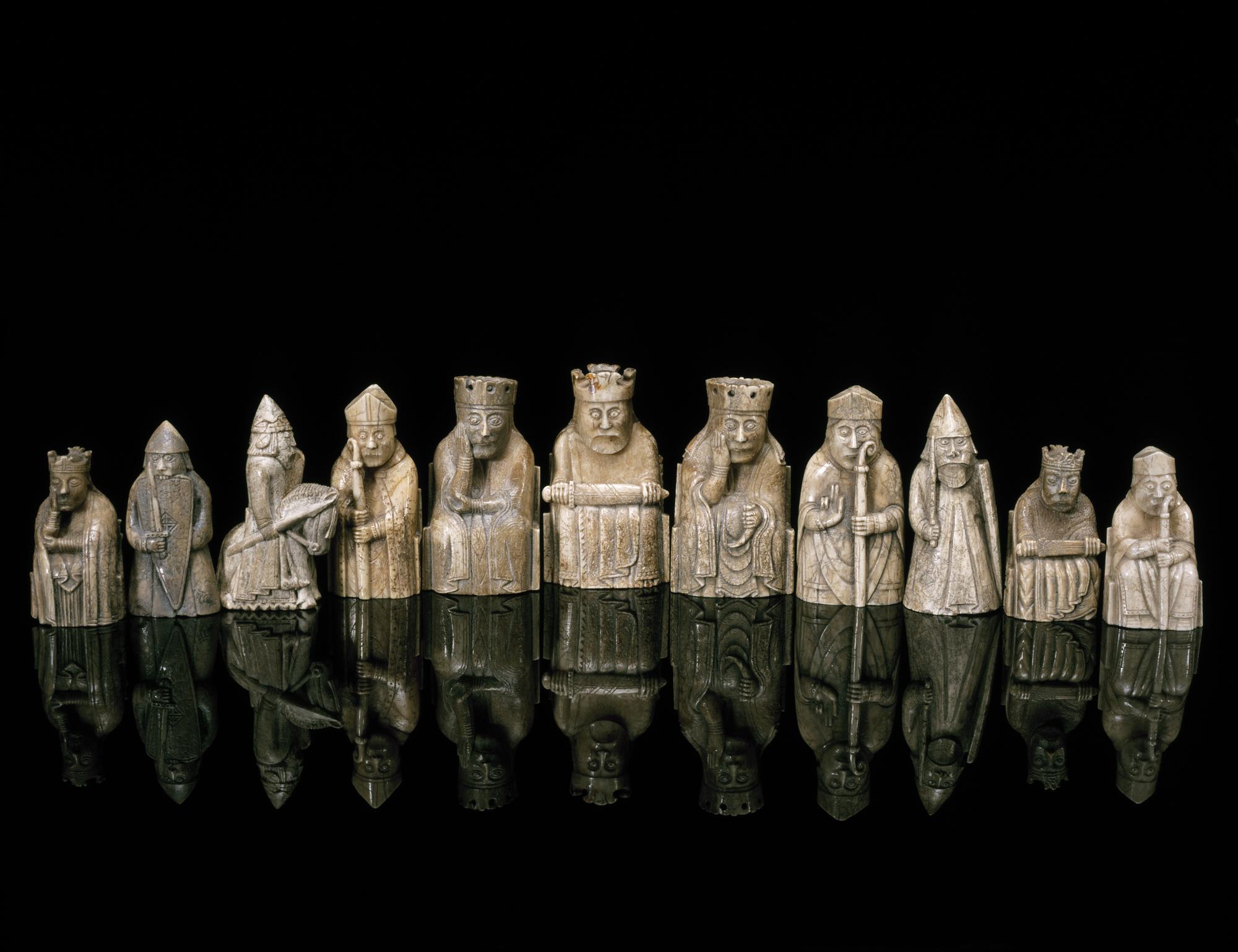 Isle of Lewis chessmen from the National Museum of Scotland.jpg