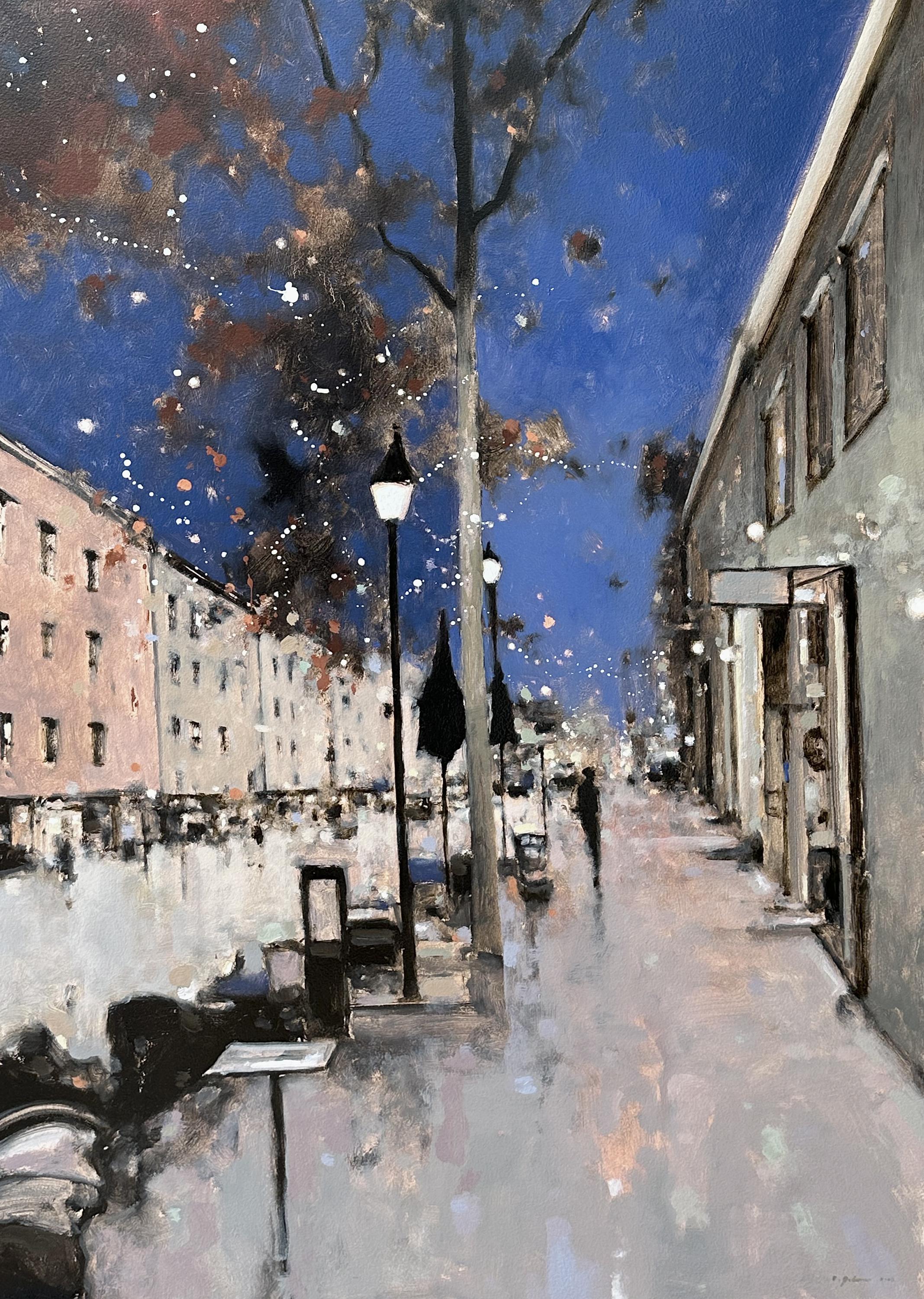 Sidewalk Evening, Geoffrey Johnson, Oils on Board, 2023.jpg