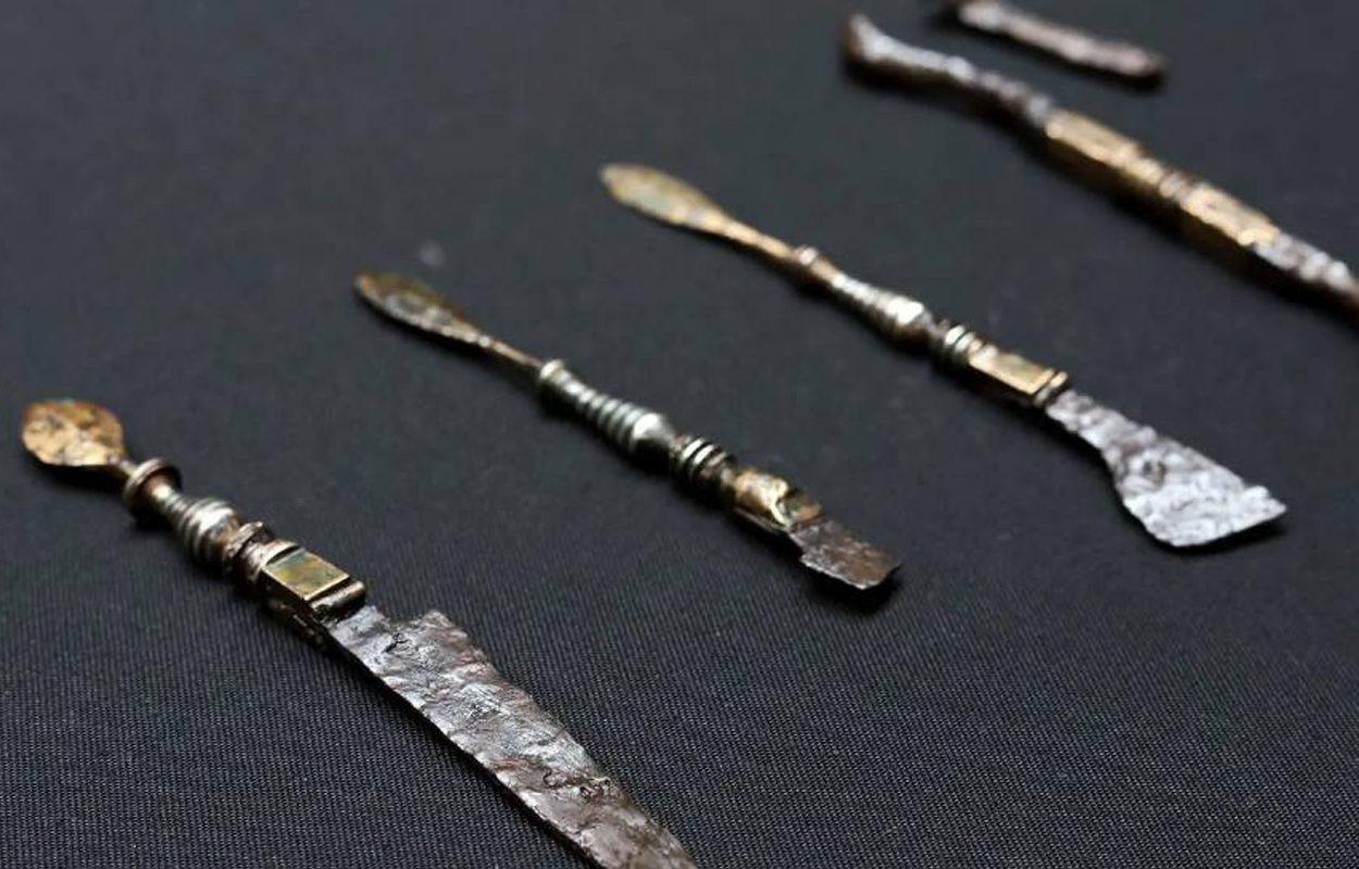 1900-year-old surgical instruments from Hungary. These objects were found at a burial that belongs to a Roman physician.jpg
