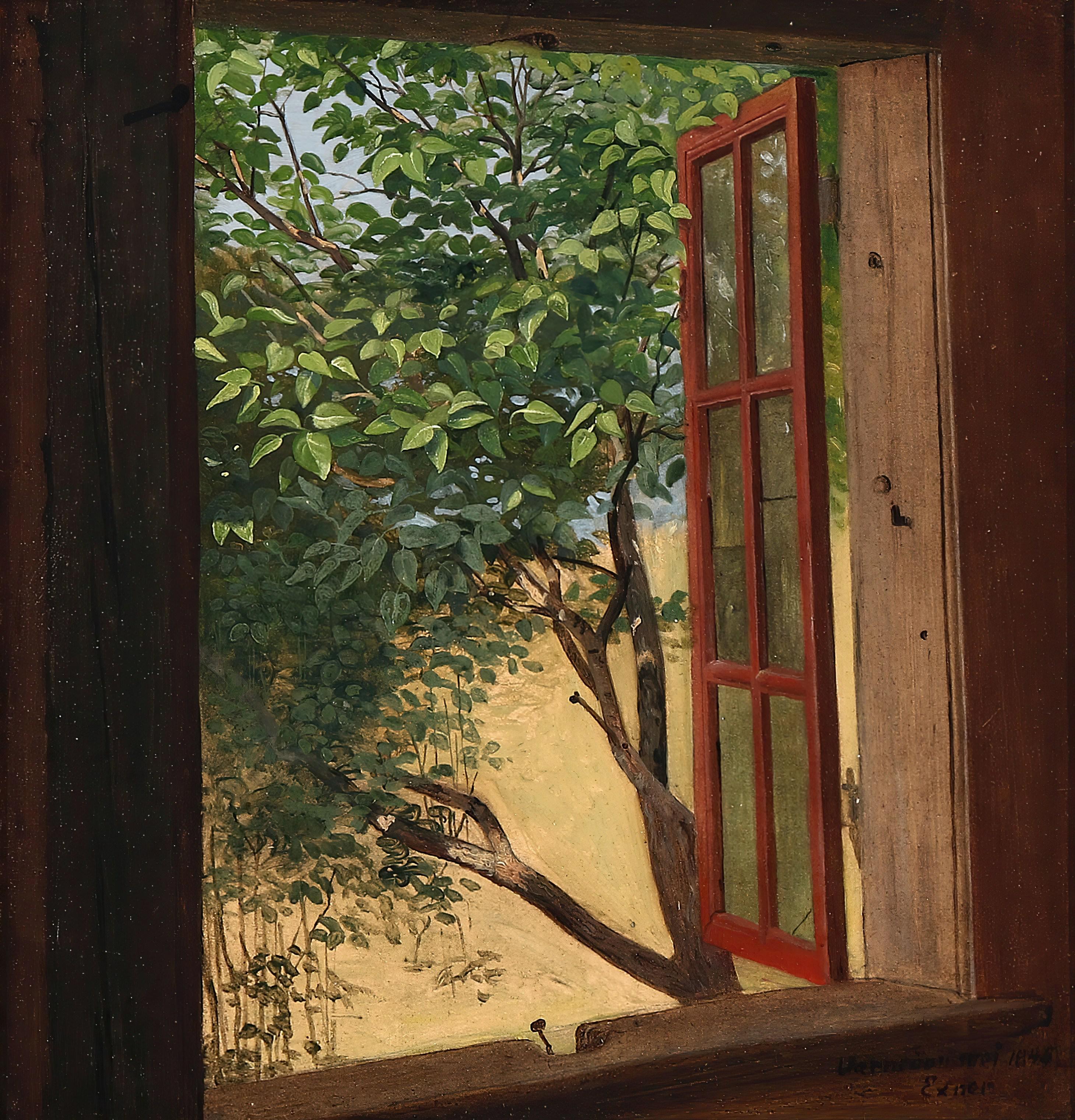 Julius Exner - Värnedams Road. View from open Window (1845).jpg