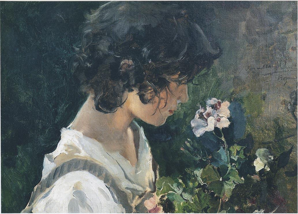 Joaquin Sorolla Bastita - Italian Girl with Flowers (1886).jpg