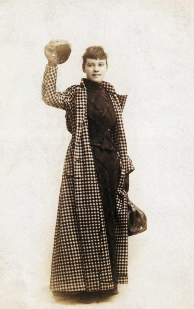 American journalist Nellie Bly in 1890 - the year she became the first person to best Jules Verne’s fictional tale of a journey ‘Around the World in 80 Days’ by setting a world record for circumnavigating the globe of 72 days.jpg