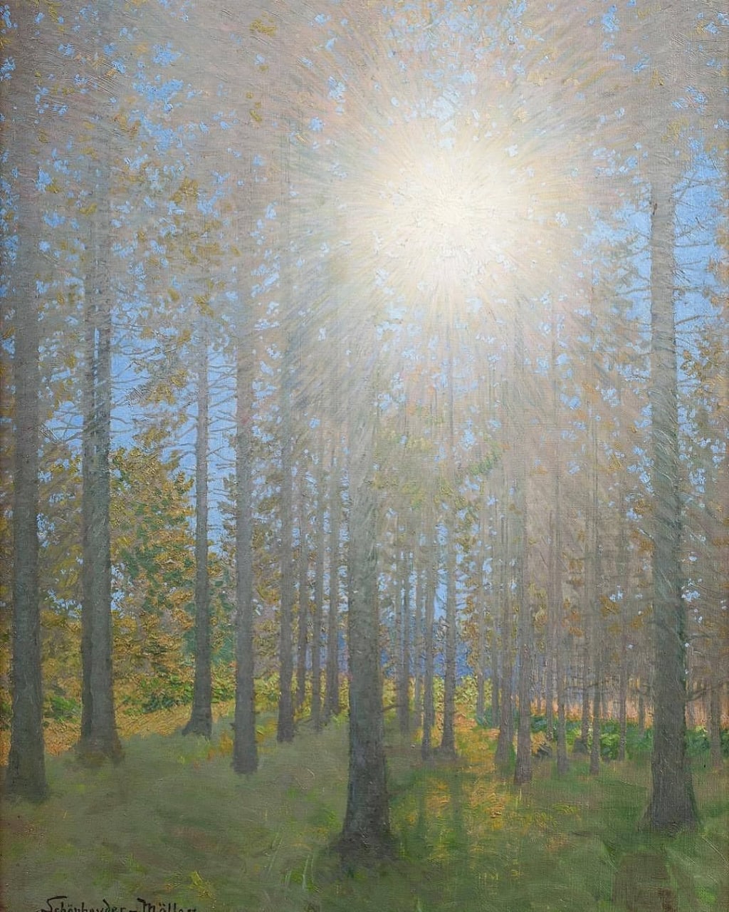 Valdemar Møller. The sun in the Spruce Forest 1899.jpg
