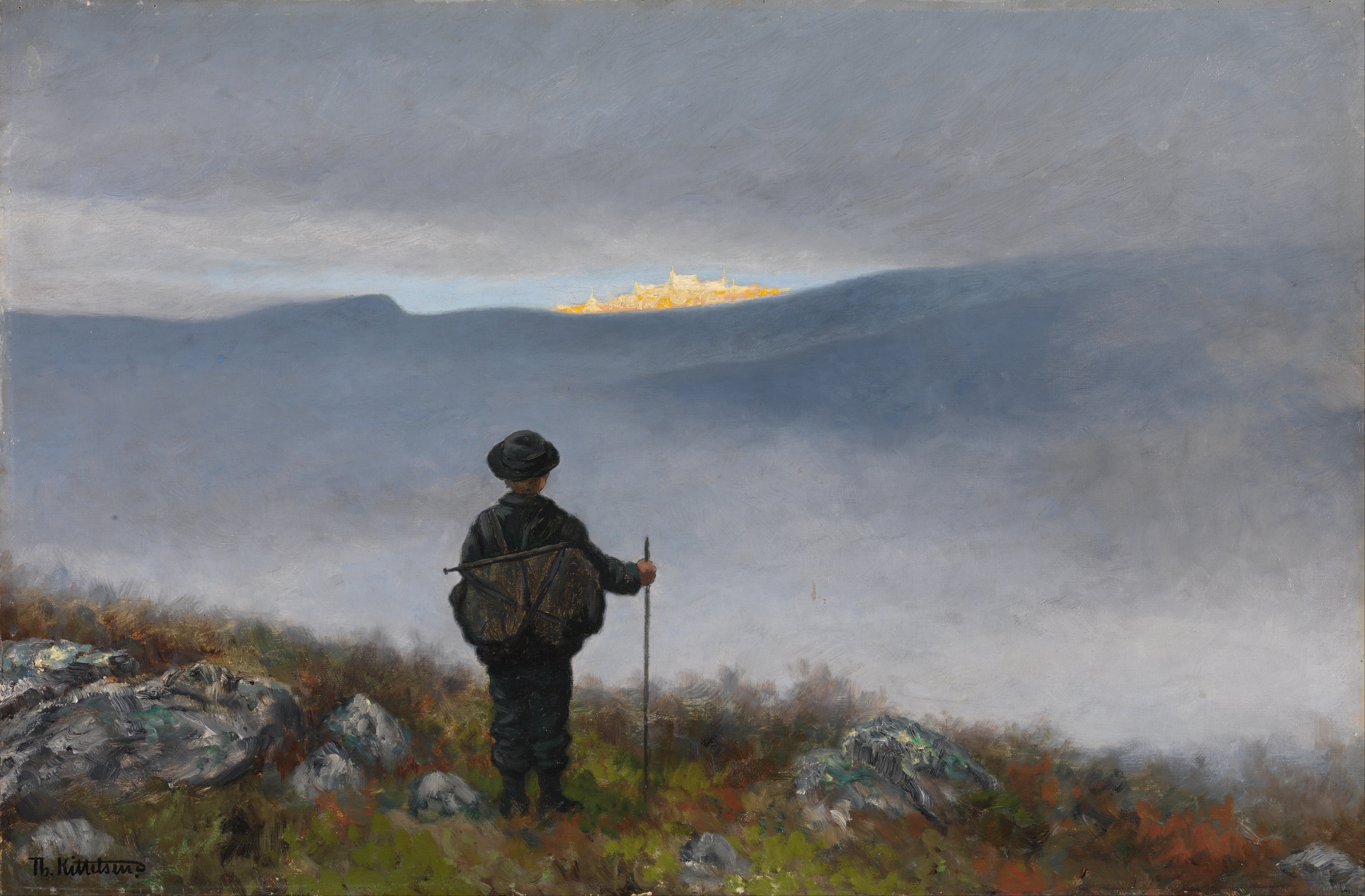 Far, far away Soria Moria Palace shimmered like Gold, Theodor Kittelsen, 1900.jpg