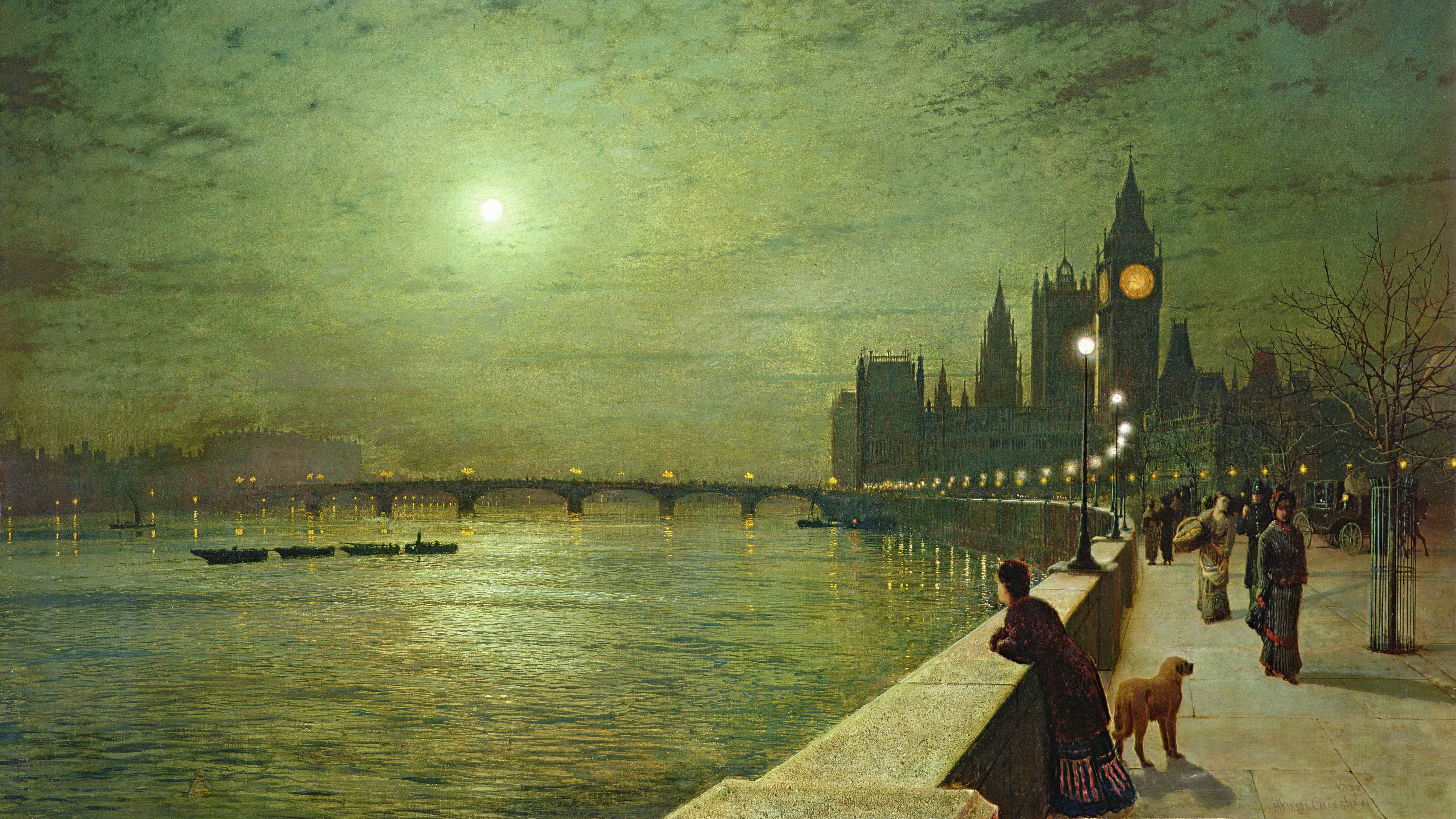 John Atkinson Grimshaw - Reflections on the Thames - Westminster - 1880 [5168 x 2907].jpg