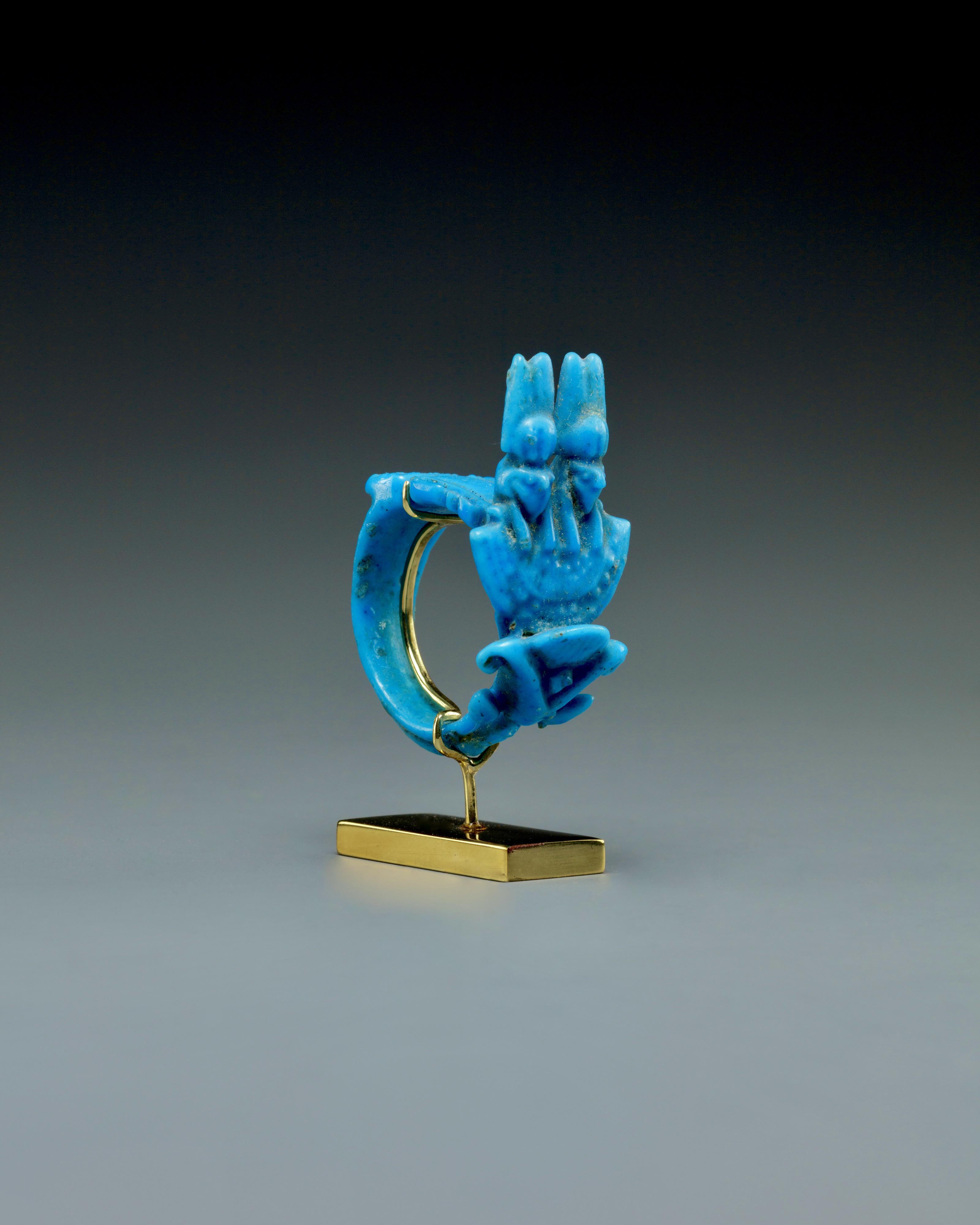 Ancient Egyptian ring, Faience. Housed at the MET museum. Dynasty 19 ca. 1295–1185 B.C..jpg