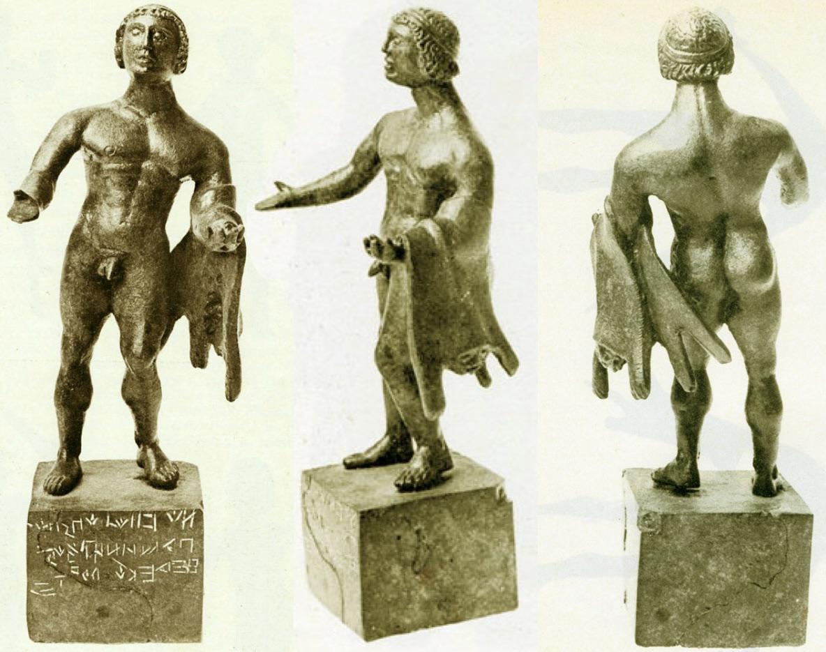 Italic civilizations, Samnites (3rd-2nd century b.C) - Bronze statuette of Hercules from the Alfedena necropolis, Abruzzo region, Italy.jpg