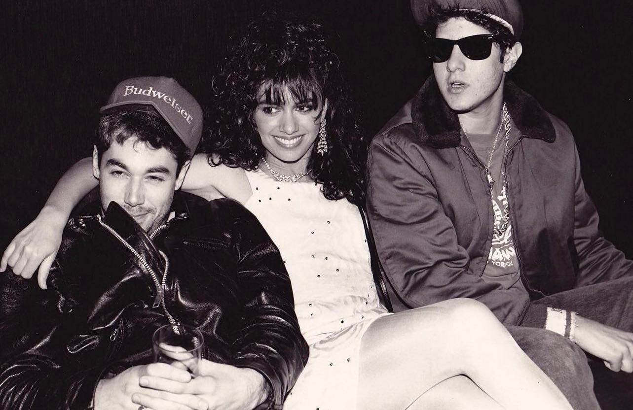 Susanna Hoffs with Adam 'MCA' Yauch (RIP) & Michael 'Mike D' Diamond of the Beastie Boys, 1987.jpg