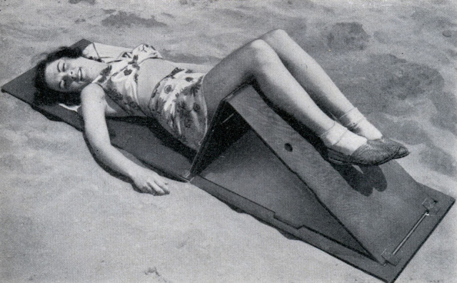 An adjustable 'posture board' designed by a California inventor in 1939. With head back, and knees comfortably elevated, it was easy to 'let go' completely, according to the maker.jpg