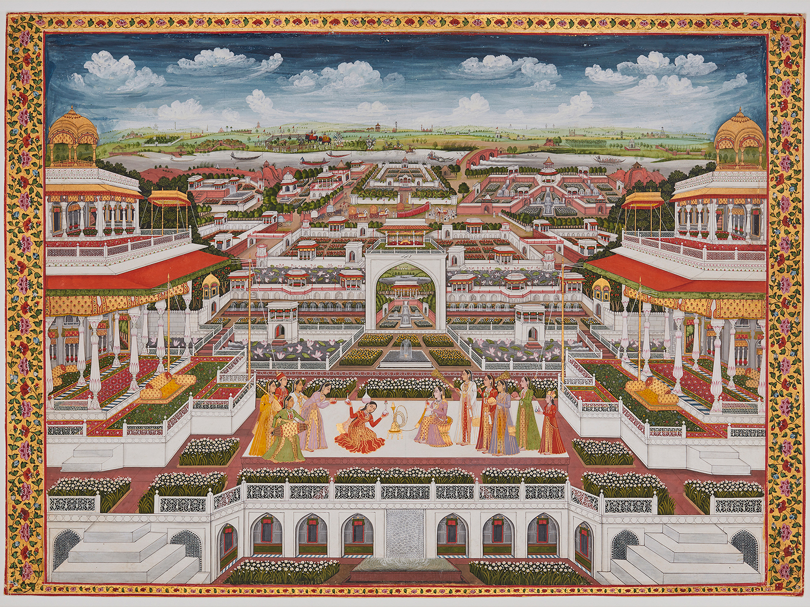 Painting of a palace garden. Faizabad, India, 1765-1770.jpg