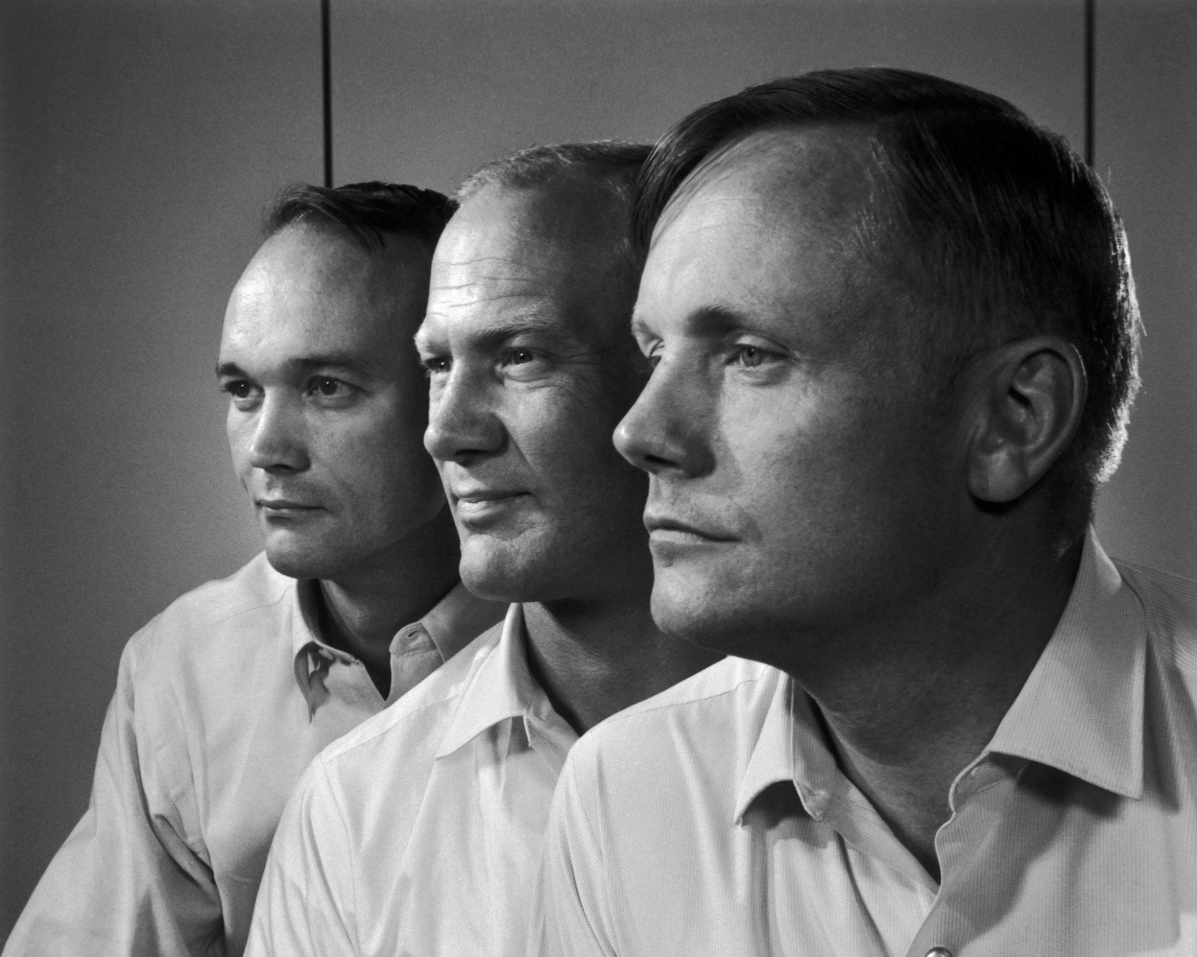 Portrait of Neil Armstrong, Buzz Aldrin & Michael Collins taken by Yousuf Karsh, 1969.jpg