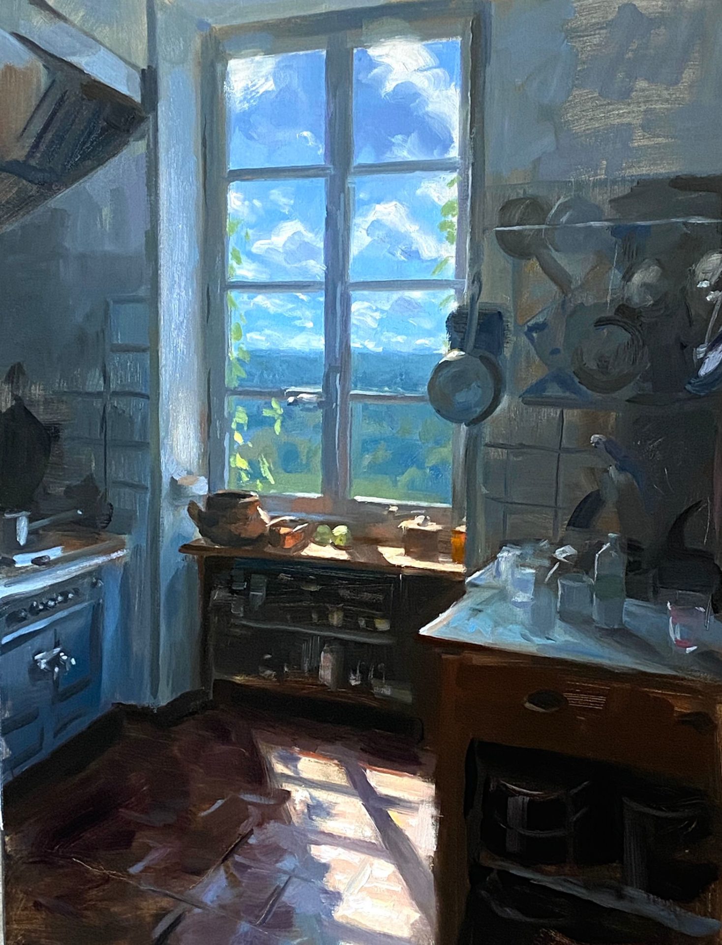 Aldo Balding (b. 1960), Kitchen at Domaine D’Audabiac, Oil on Canvas.jpg