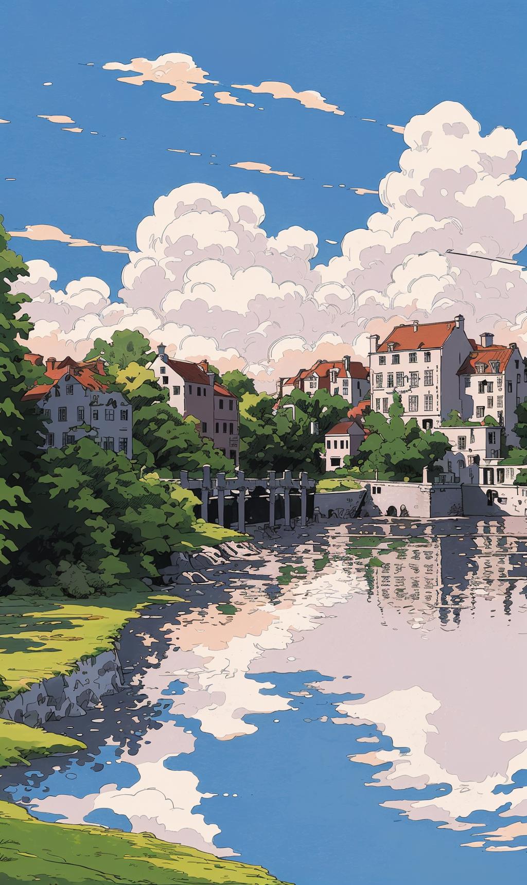 05239-3471472718-landscape, clouds, sky, outdoors, water, reflections, architecture, waterwheel, no people, stone bridge, boat, cloudy sky, sunse.jpeg