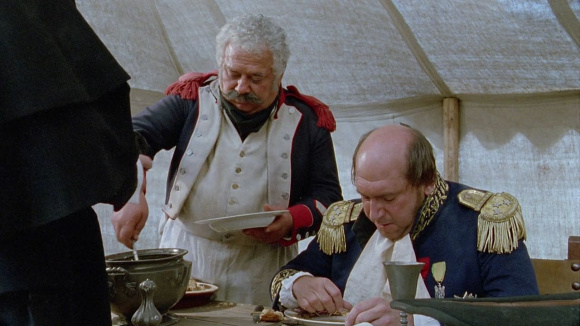 General Calvet [on spy Ducos]—In Russia, we ate men like him for breakfast. [He and Gaston laugh].jpg