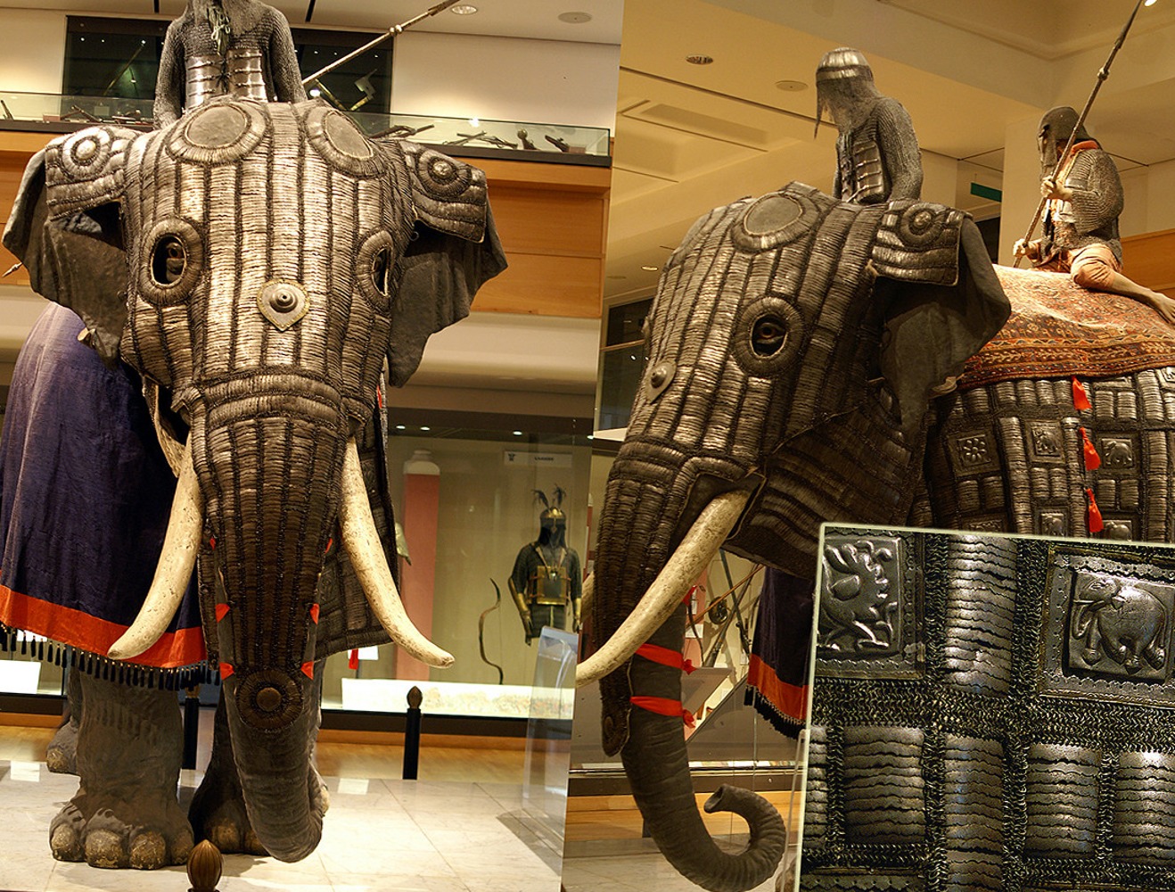 Elephant armour from 17th century (India). It's composed of 5,840 plates and weighs 118kg.jpg