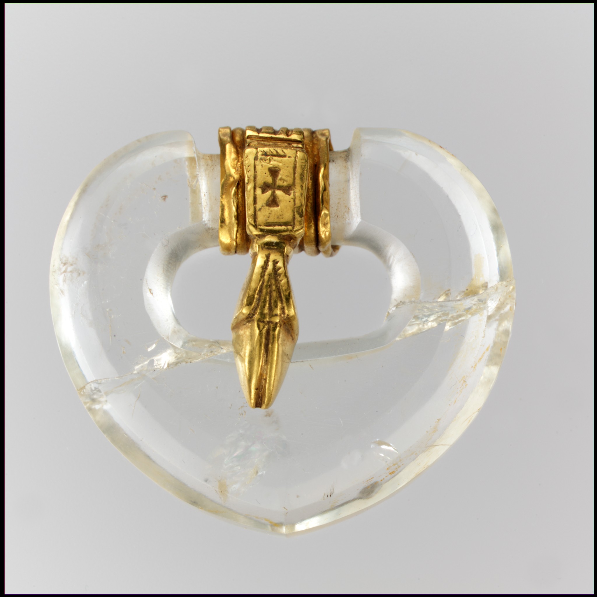 Ancient Byzantine and Germanic rock crystal and gold belt buckle, c. 500 CE.jpg