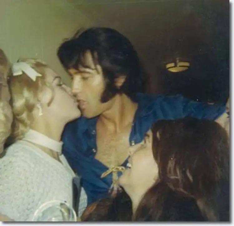 Well he was certainly friendly with his fans. Elvis Presley backstage after a concert, 1970.jpg
