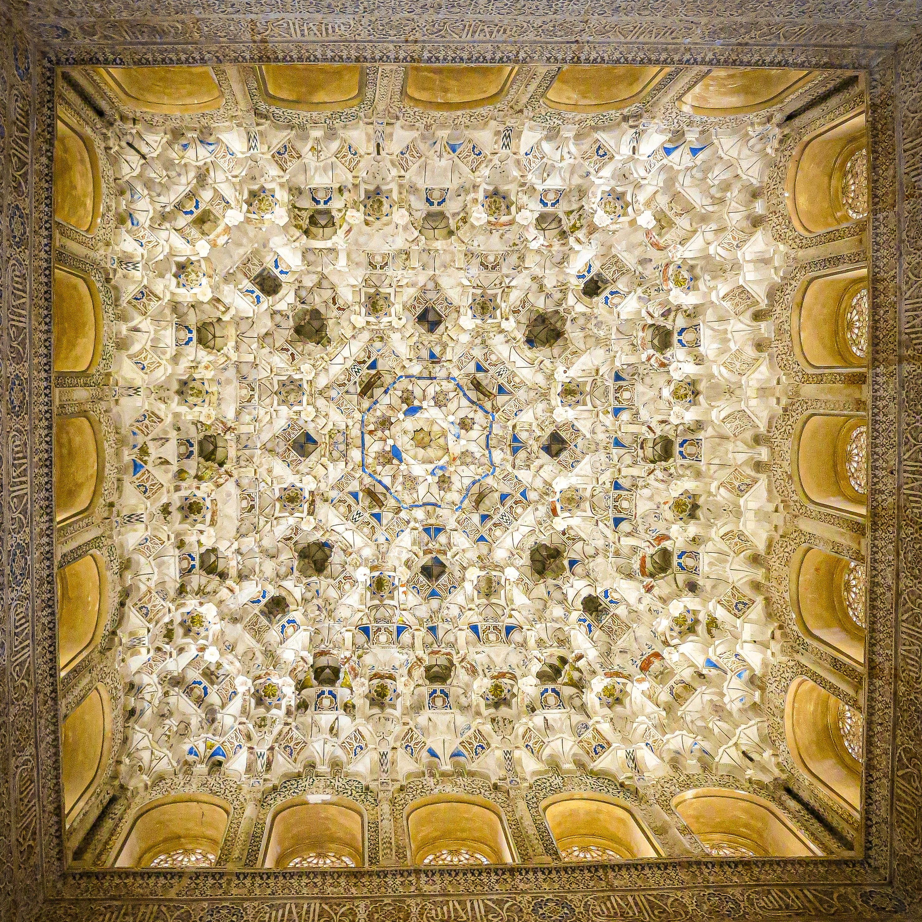 Moorish ceiling design in the Alhambra, Granada.jpg