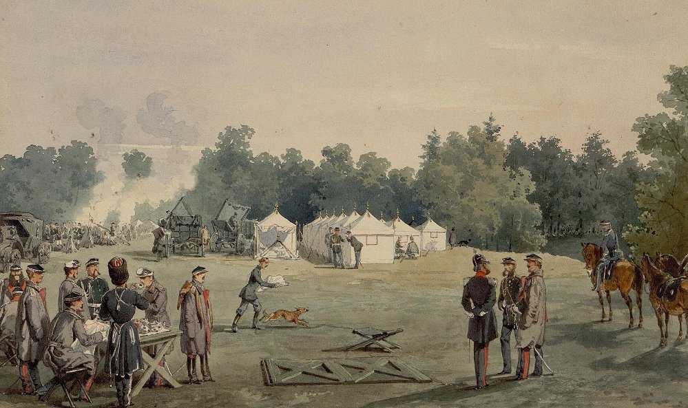 Зичи. Военный лагерь (цикл Военные манёвры в Красном Селе 1865).jpg