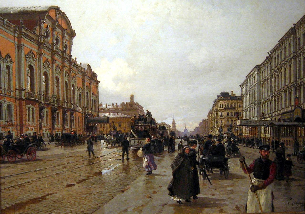 Александр Карлович Беггров (1841-1914). Утром на Невском проспекте, 1886.jpg