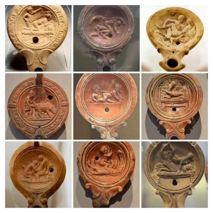 Roman oil lamps made of fired clay. 1st-3rd centuries..jpg