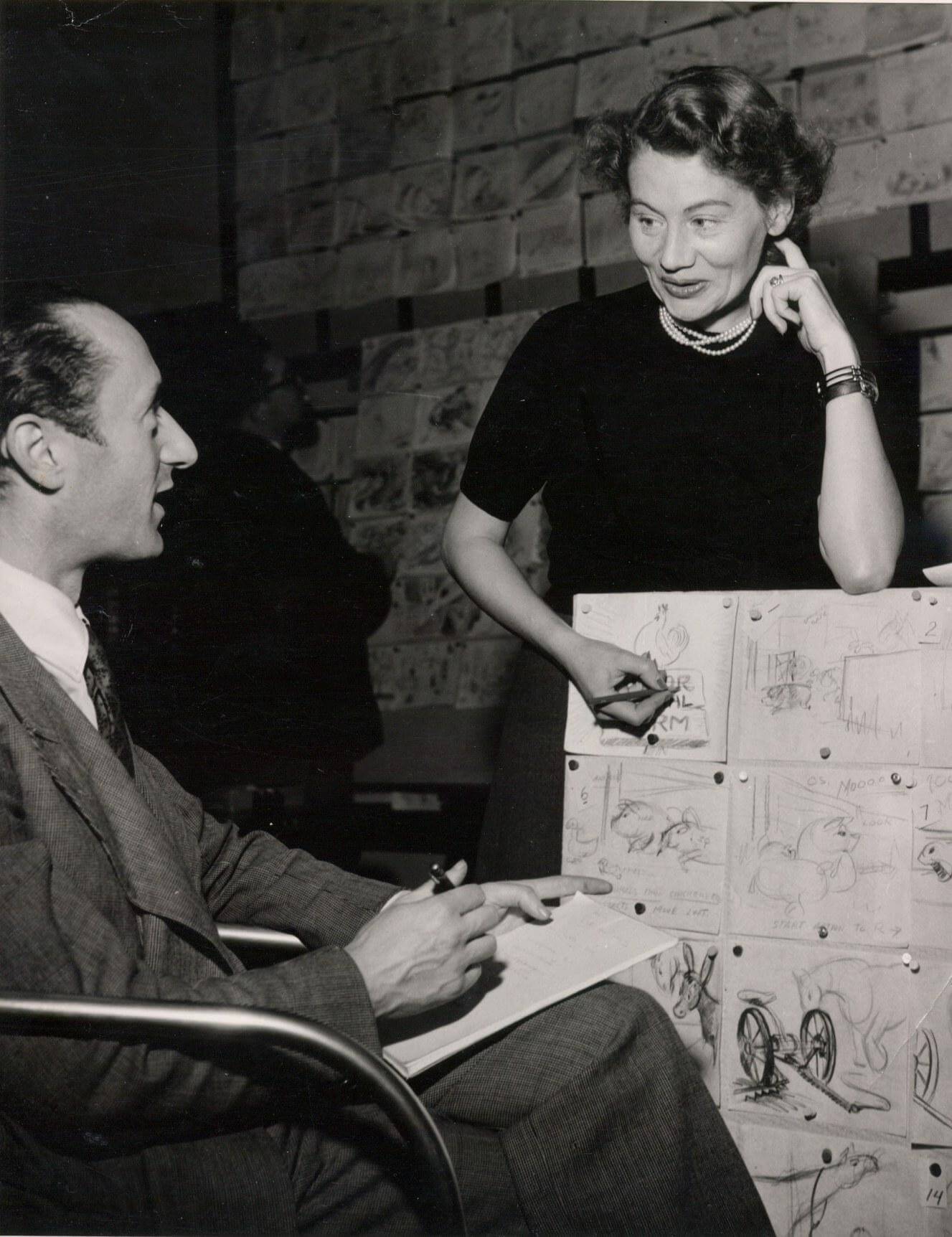 John Halas and Joy Batchelor working on Animal Farm (1954).jpg