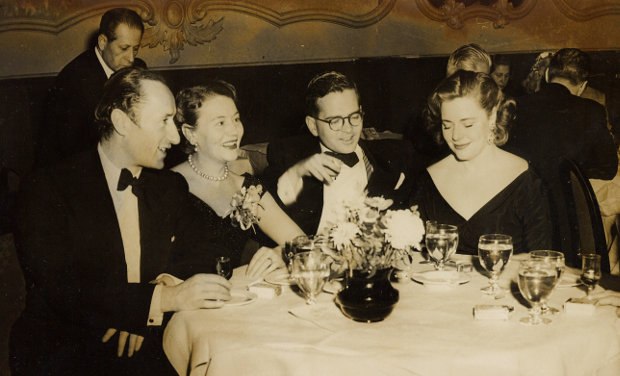 Sonia Orwell (right) with (left to right) Halas, Batchelor and Bordon Mace, president of the company which produced Animal Farm.jpg