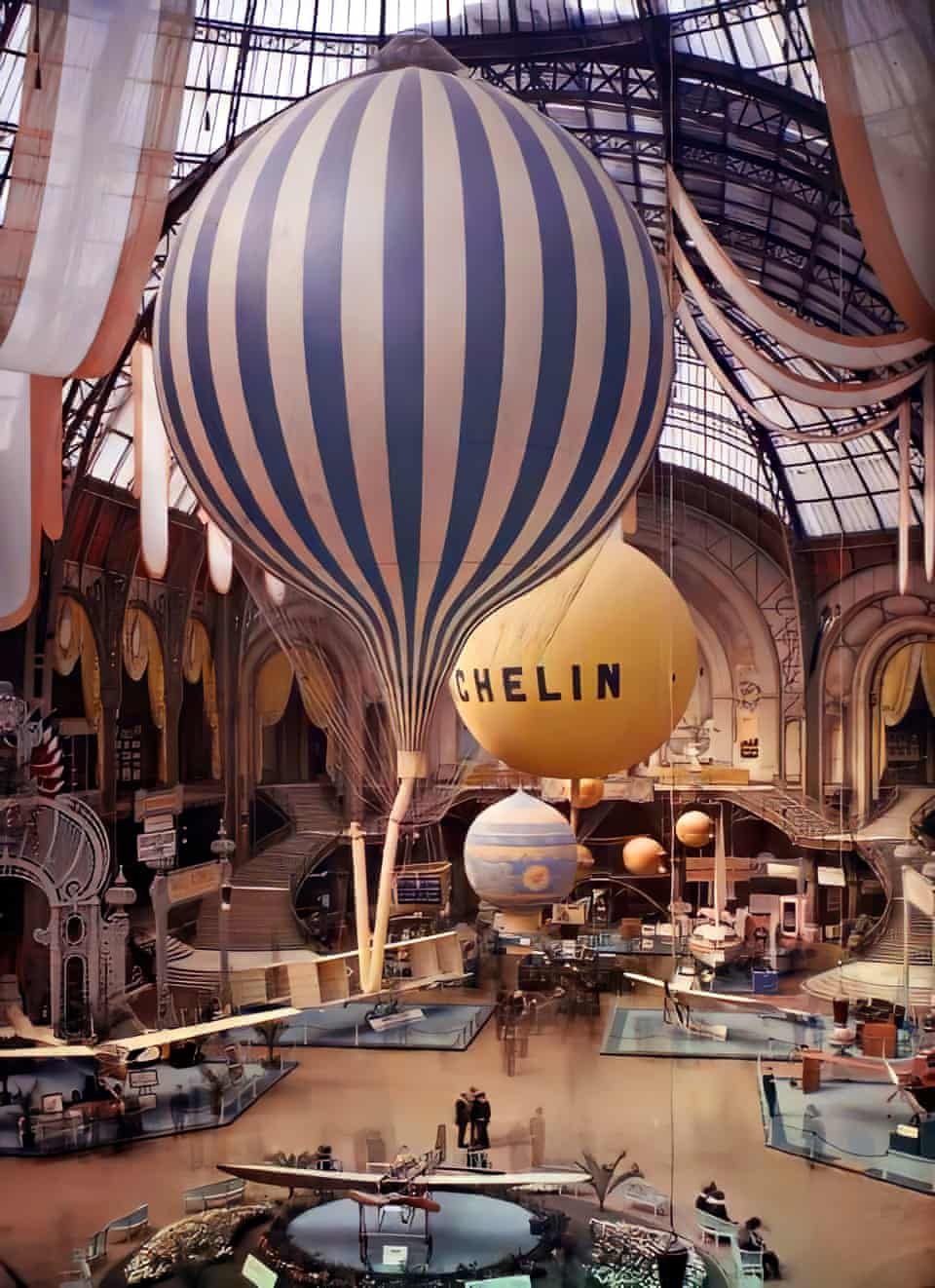 The first Paris Air Show, held at the Grand Palais, France, photographed by Léon Gimpel, 30 September, 1909.jpg