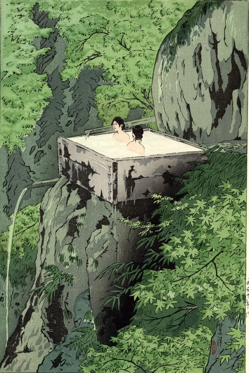 Shirahone Hotspring, Kasamatsu Shirō, 1935.png