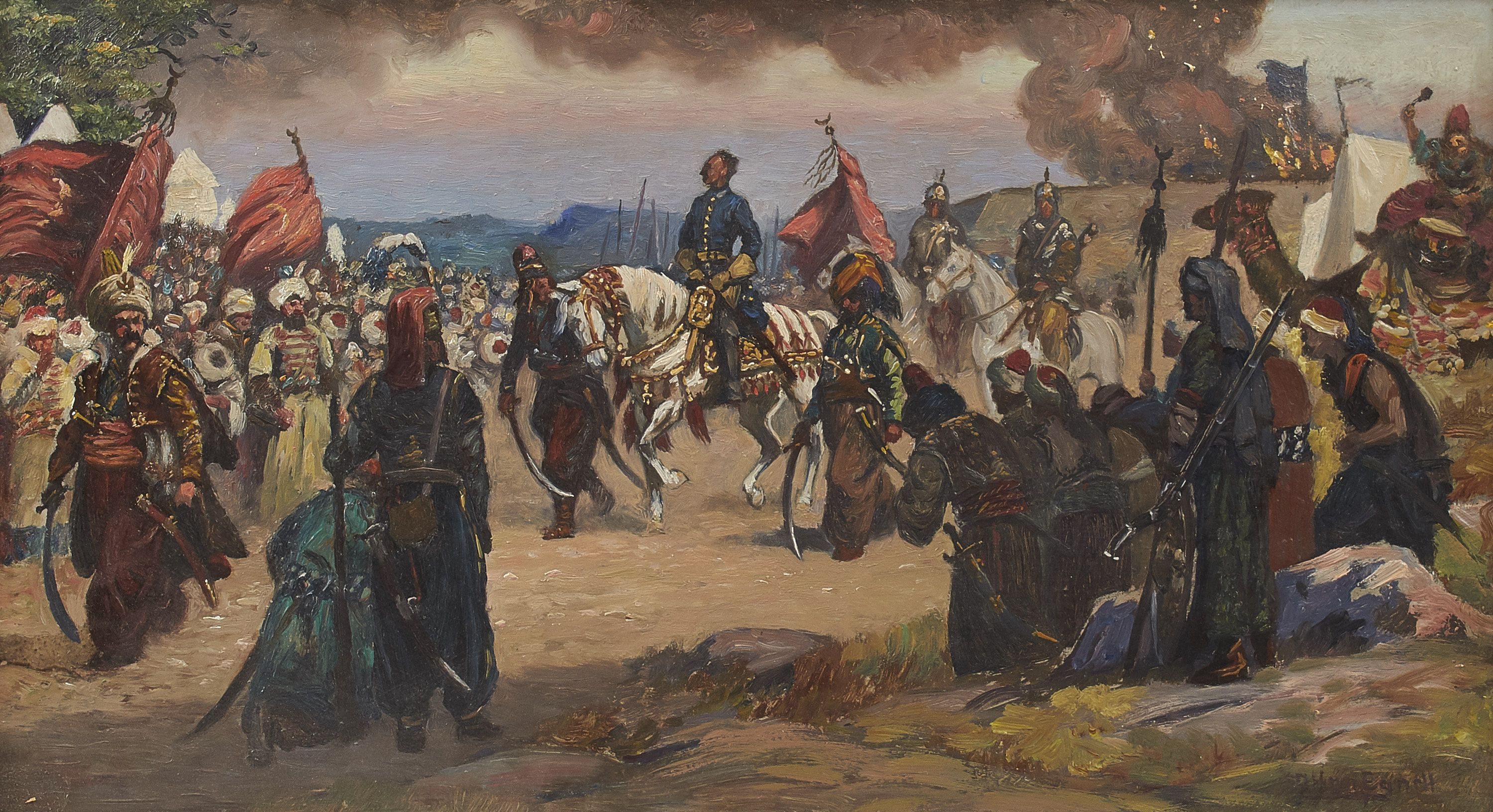 Oljemålning, Allan Egnell (1884-1960). Карл XII в гостях в Турции.png