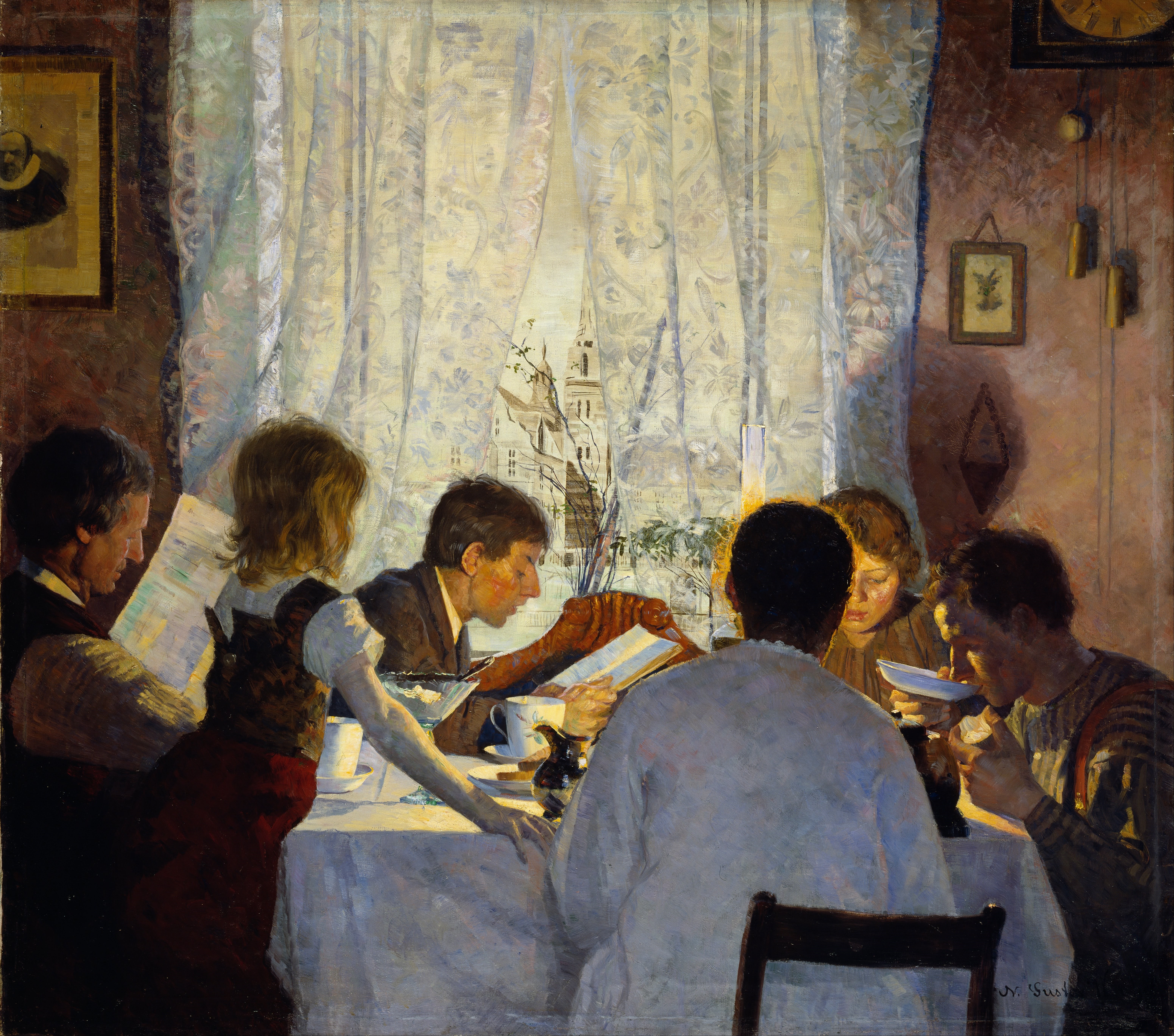 Gustav Wentzel - Breakfast II, the Artist's Family (1885).jpg
