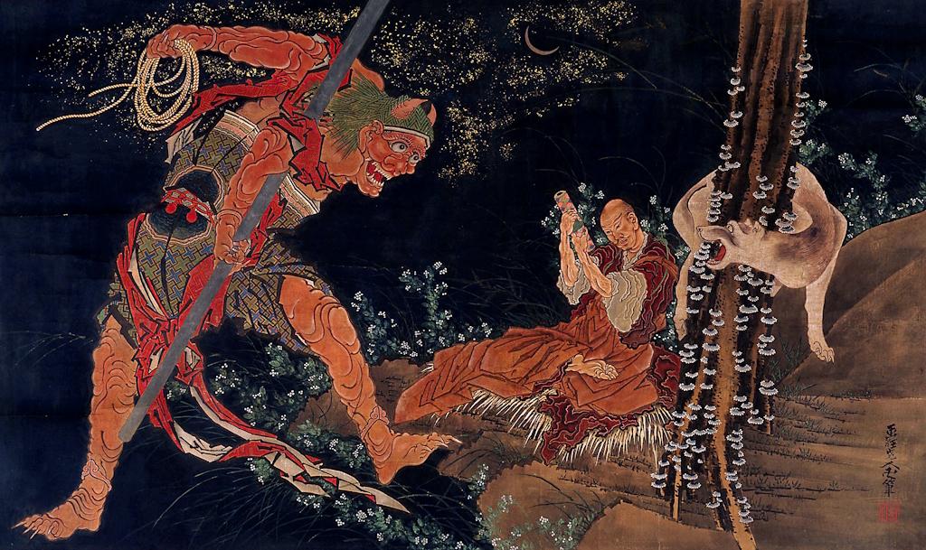 Katsushika Hokusai - Kobo Daishi Wards Off A Demon By Reciting The Tantra.jpg