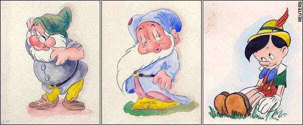 The Disney characters, which the museum director William Hakvaag believes were drawn by Hitler.jpg