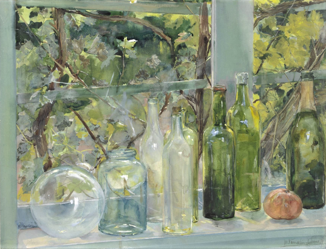 Windowsill with Bottles, a Glass Globe, and an Apple, ca.1892, Menso Kamerlingh Onnes.png